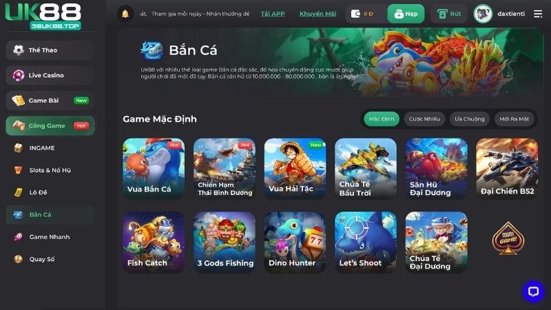 (Bắn cá UK88 - Chơi game hay ăn thưởng lớn)